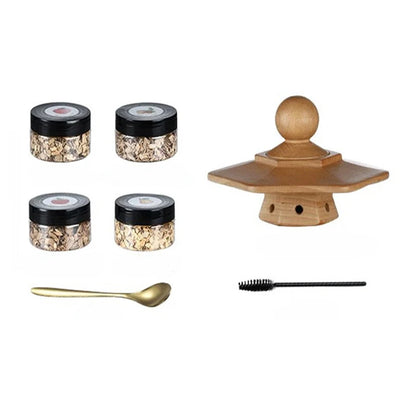 Cocktail Smoker Kit with Apple Cherry Oak Pecan Wood Chips Whiskey Wooden Smoked Wood Hood Smoker for Bar Drinks Kitchen Tools
